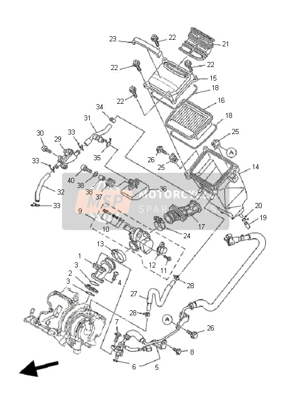 Yamaha T135FI CRYPTON X 2011 Inlaat voor een 2011 Yamaha T135FI CRYPTON X